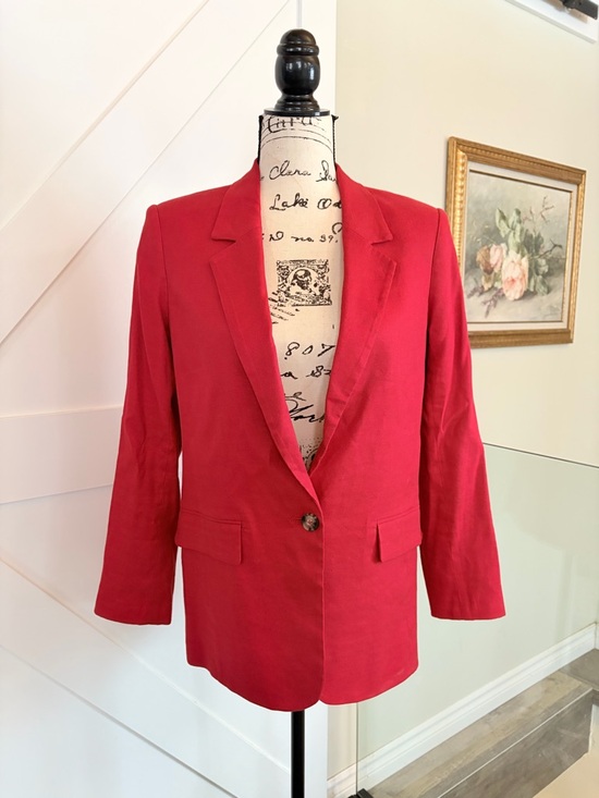 RW&CO. Jackets & Blazers - RW&CO. Bold Red Linen Women's Blazer
